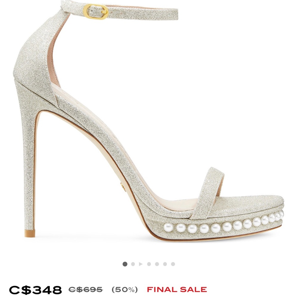 Stuart Weitzman -NUDISTDISCO PEARL PLATFORM SANDAL/ Size 9.5